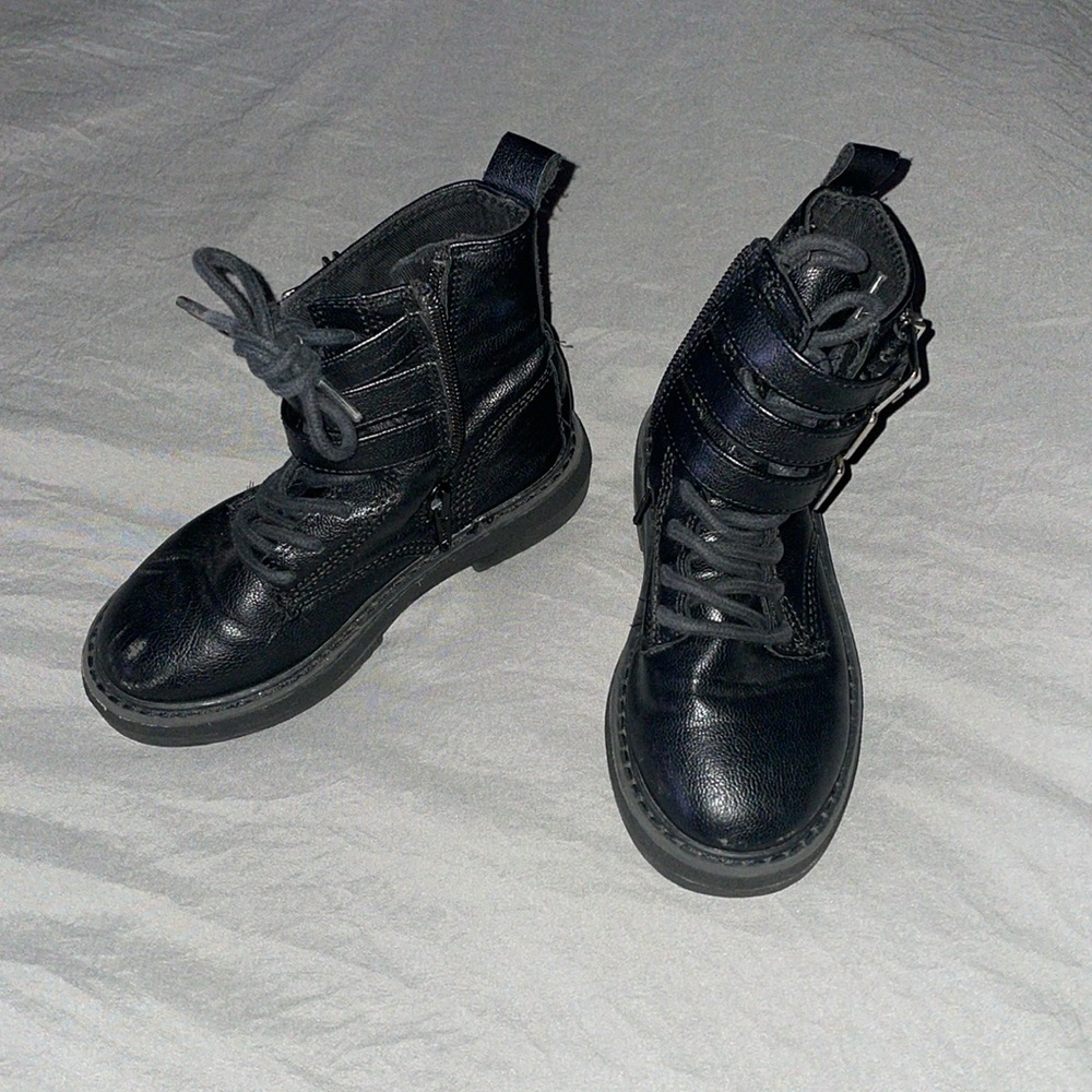 Black zip up boots